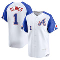 Boles Atlanta Braves #1 Ozzie Albies White  City Connect Limited Player Jersey