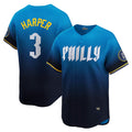 Boles  Philadelphia Phillies #3 Bryce Harper Blue  City Connect Limited Player Jersey