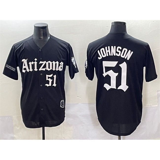 Boles  Arizona Diamondbacks #51 Randy Johnson Black  'Gothic Desert Fang Edition' Vapor Premier Limited Stitched Jersey