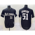Boles  Arizona Diamondbacks #51 Randy Johnson Black  'Gothic Desert Fang Edition' Vapor Premier Limited Stitched Jersey