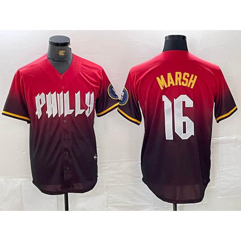 Boles  Philadelphia Phillies #16 Brandon Marsh Red  2024 City Cool Base Jersey