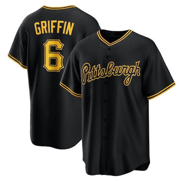 Boles  Pittsburgh Pirates #6 Konnor Griffin Black  Alternate Replica Jersey