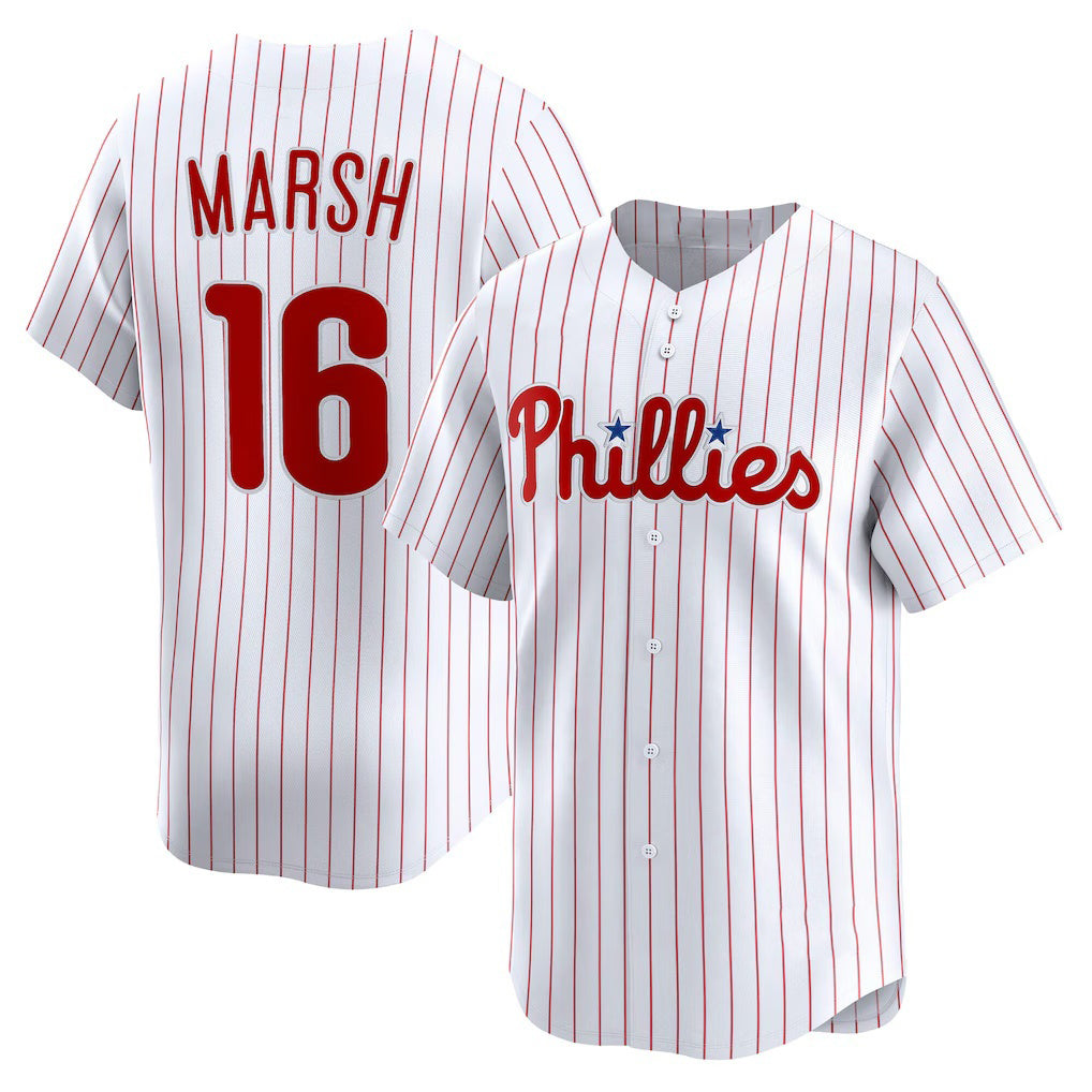 Boles  Philadelphia Phillies #16 Brandon Marsh White  Home Limited Player Jersey