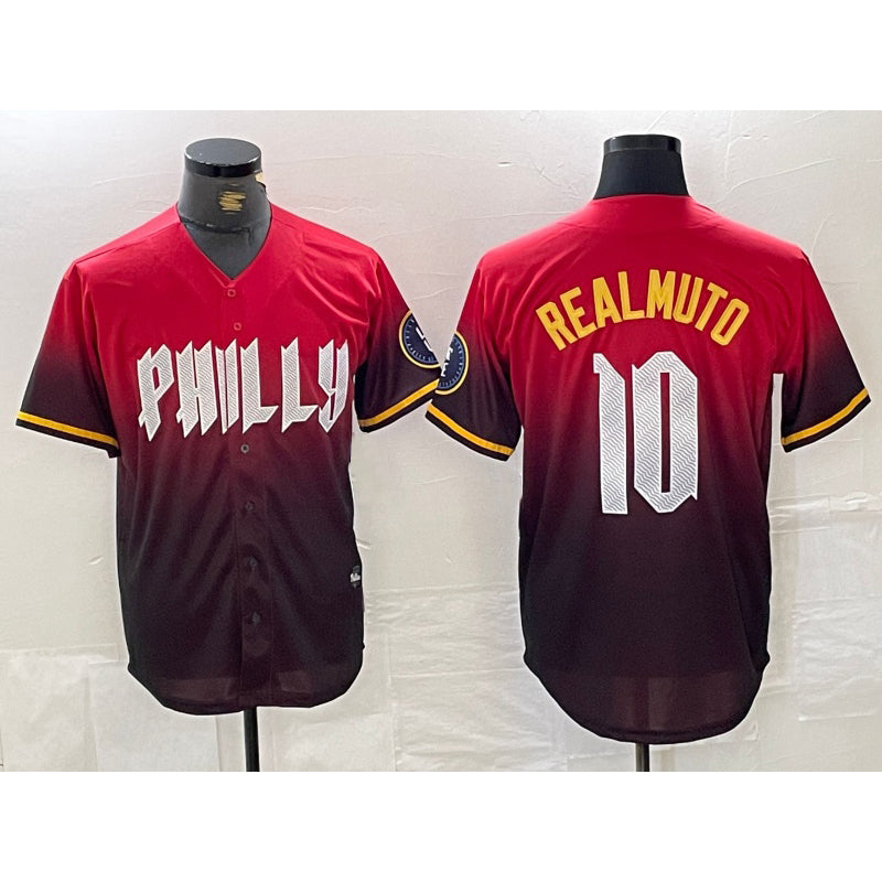 Boles  Philadelphia Phillies #10 JT Realmuto Red  2024 City Cool Base Jersey