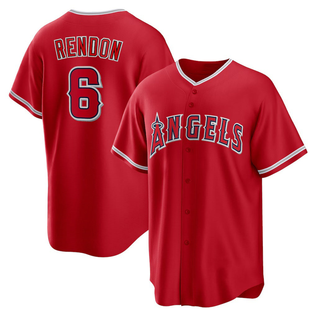Boles Los Angeles Angels #6 Anthony Rendon Red  Alternate Replica Player Name Jersey