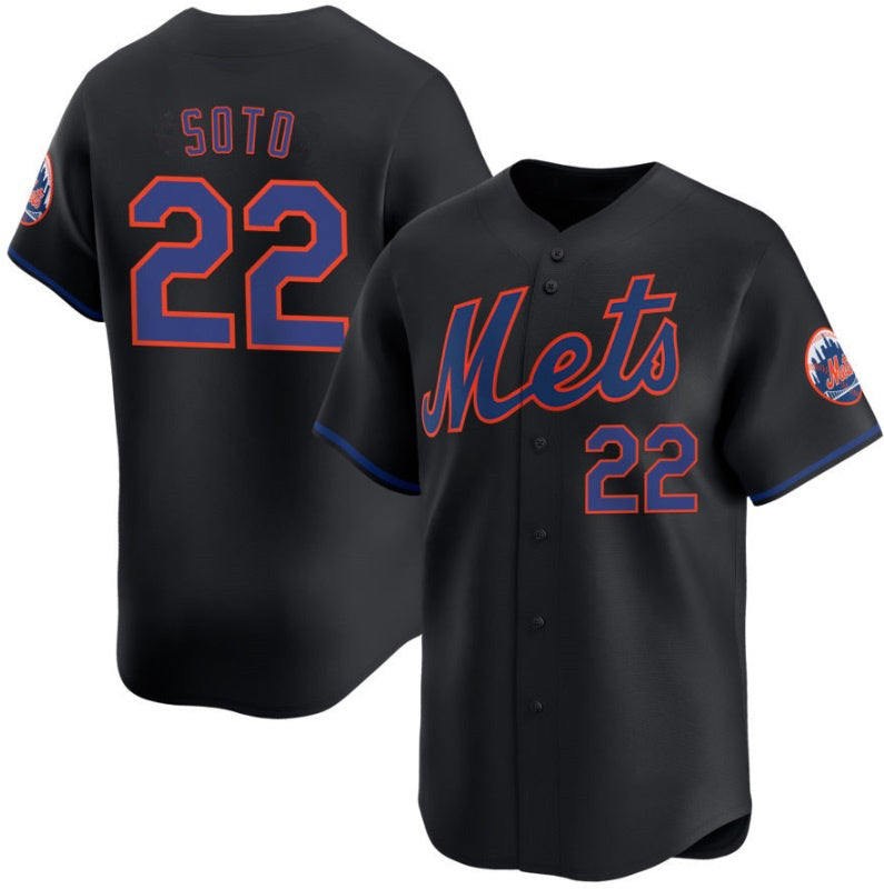 Boles  New York Mets #22 Juan Soto Black  2024 Alternate Limited Stitched Jersey