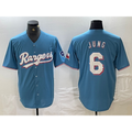 Boles Texas Rangers #6 Josh Jung Light Blue  Team Logo Cool Base Jersey
