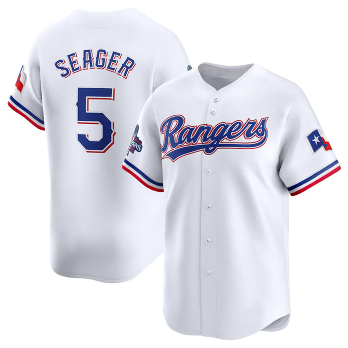 Boles Texas Rangers #5 Corey Seager White  2023 World Series Champions Stitched Jersey