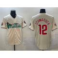 Boles  Philadelphia Phillies #12 Kyle Schwarber Cream  Phanatic Limited Stitched Jersey