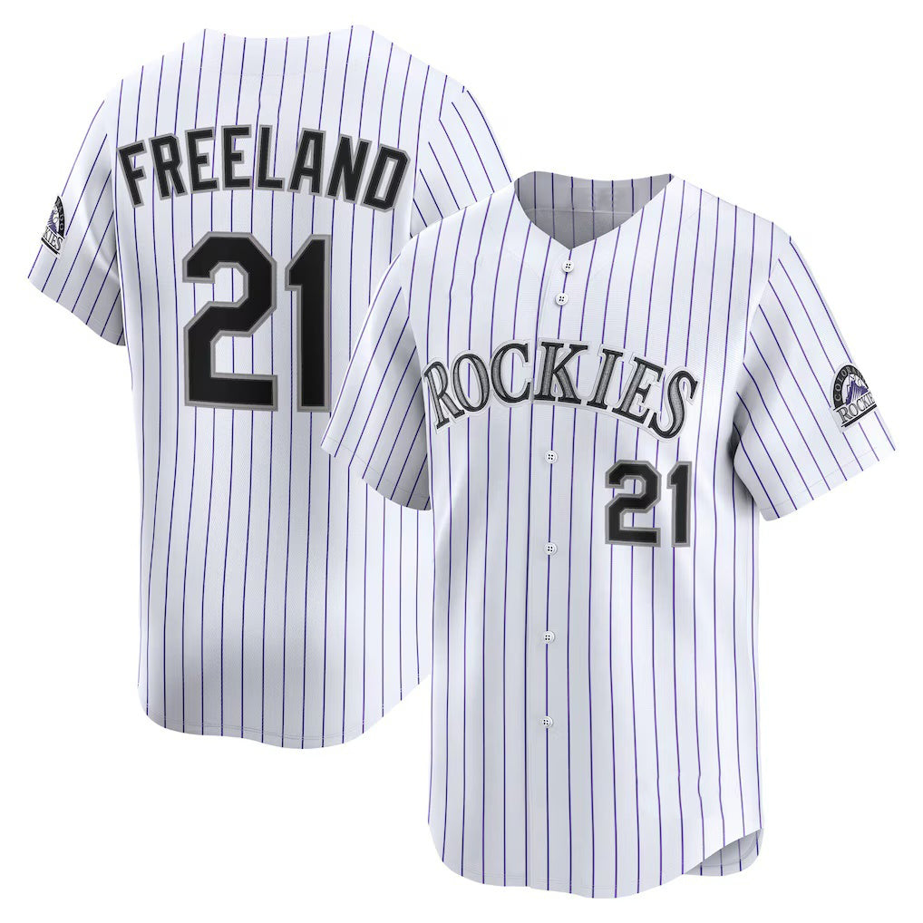Boles  Colorado Rockies #21 Kyle Freeland White  Home Limited Player Jersey