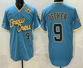 Boles    Milwaukee Brewers #9 Bob Uecker Blue  City Connect Limited Jersey