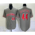 Boles Cincinnati Reds #44 Elly De La Cruz Number Grey  Cool Base Stitched Jersey