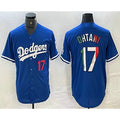 Boles Los Angeles Dodgers #17 Shohei Ohtani Number Mexico Blue  Cool Base Stitched Jerseys