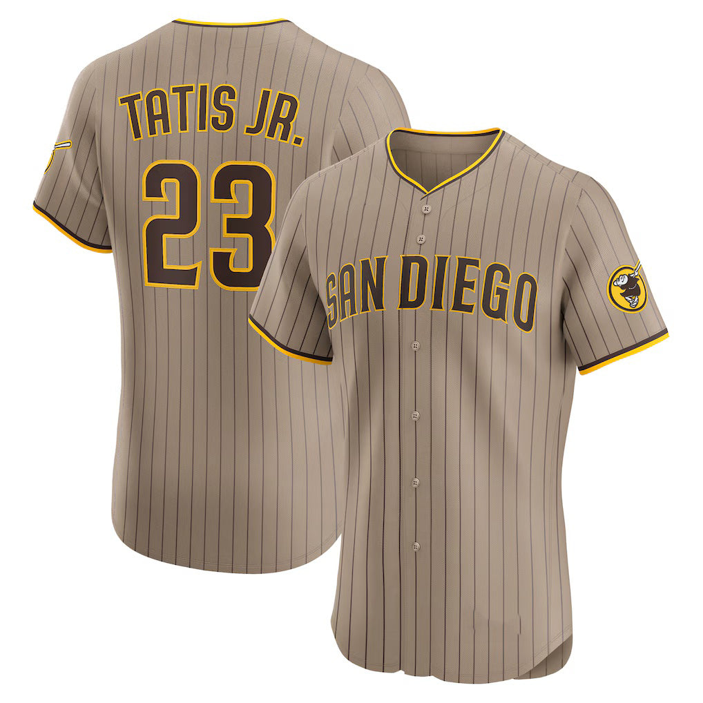 Boles  San Diego Padres #23 Fernando Tatis Jr. Khaki  Sand Elite Jersey