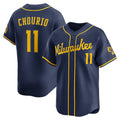 Boles    Milwaukee Brewers #11 Jackson Chourio Navy  Alternate 2 Limited Jersey