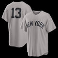 Boles  New York Yankees #13 Jazz Chisholm Jr. Gray  Road Replica Jersey