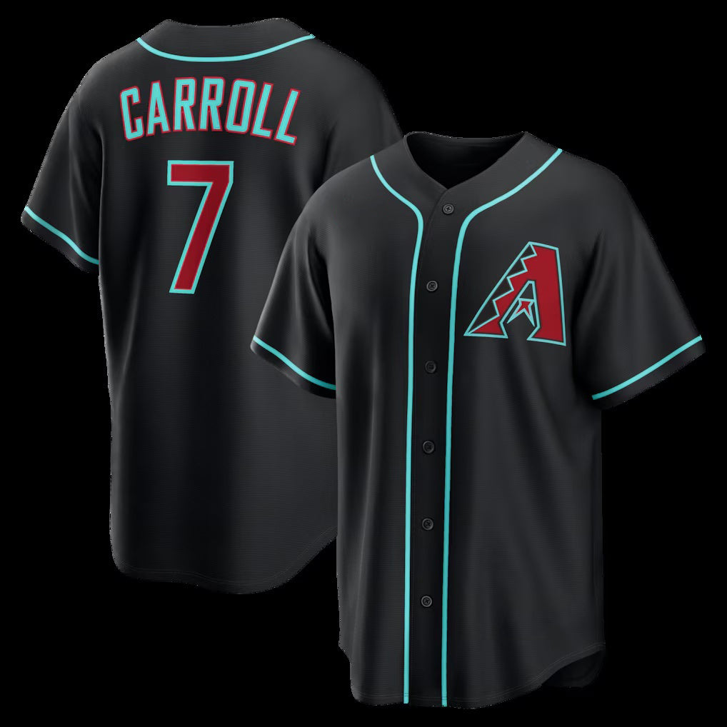 Boles  Arizona Diamondbacks #7 Corbin Carroll Black  Alternate Replica Jersey