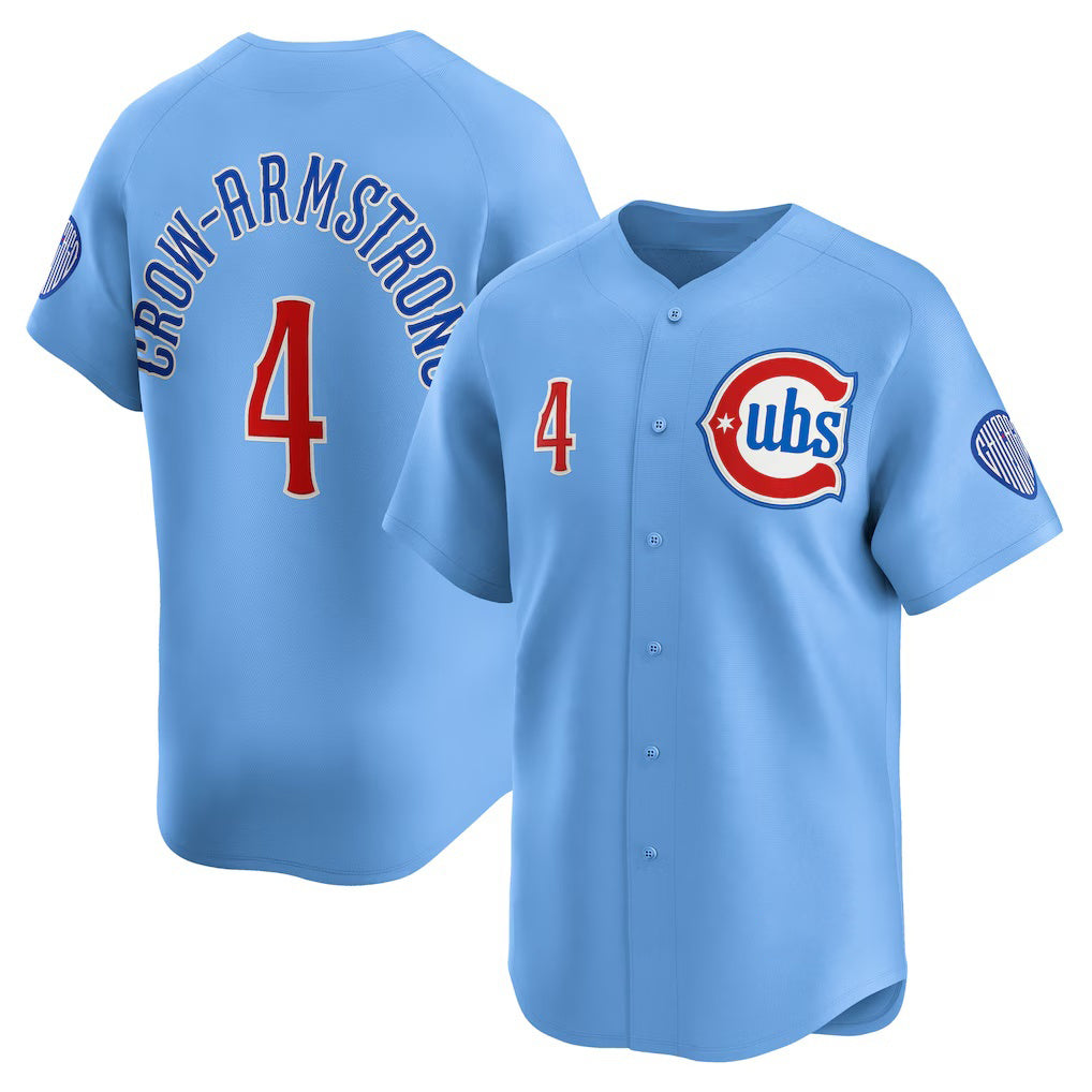 Boles  Chicago Cubs #4 Pete Crow-Armstrong Light Blue  Alternate Limited Player Jersey