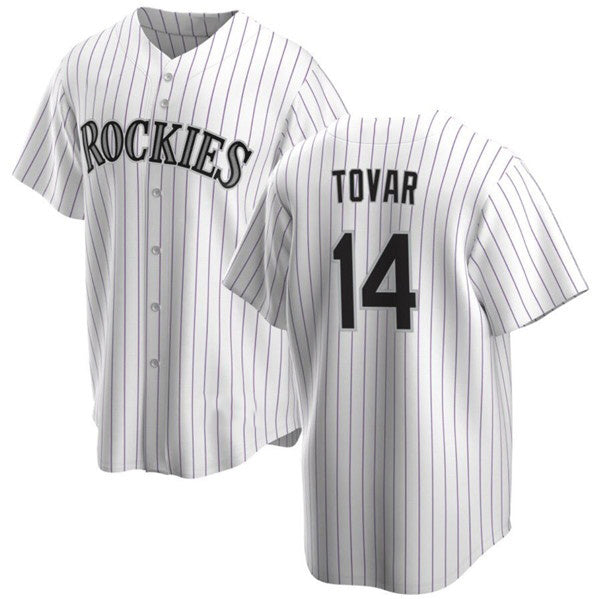 Boles  Colorado Rockies #14 Ezequiel Tovar White  Cool Base Stitched Jersey