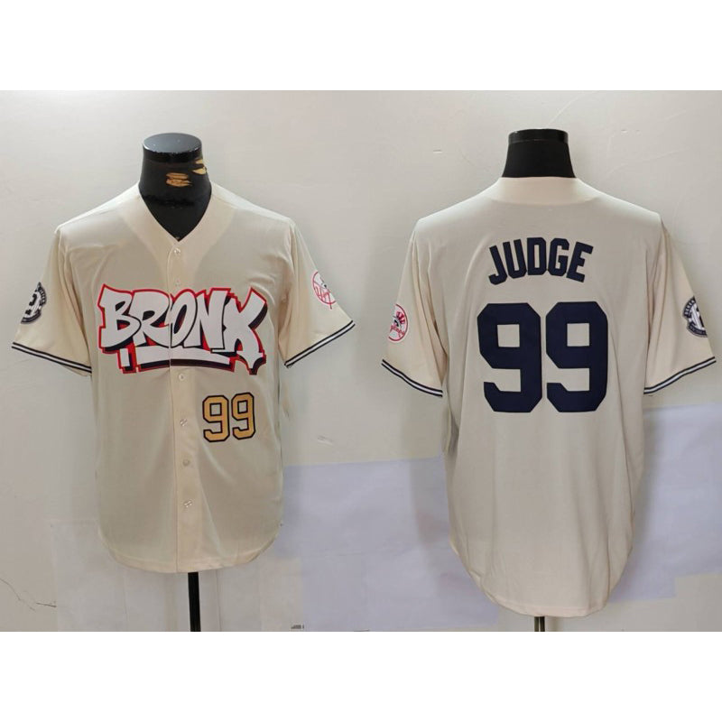 Boles  New York Yankees #99 Aaron Judge Cream  Limited Stitched Jerseys