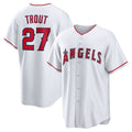 Boles Los Angeles Angels #27 Mike Trout White  Home Replica Player Name Jersey