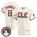 Boles  Cleveland Guardians #11 Jos¨¦ Ram¨ªrez Cream  Mexico Vapor Premier Limited Stitched Jersey