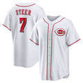 Boles Cincinnati Reds #7 Spencer Steer White  Home Replica Jersey