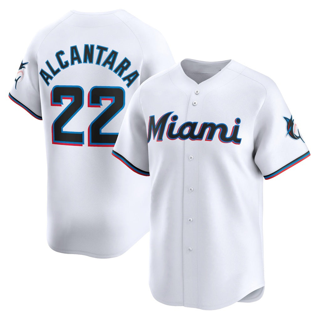 Boles  Miami Marlins #22 Sandy Alcantara White  Home Limited Player Jersey