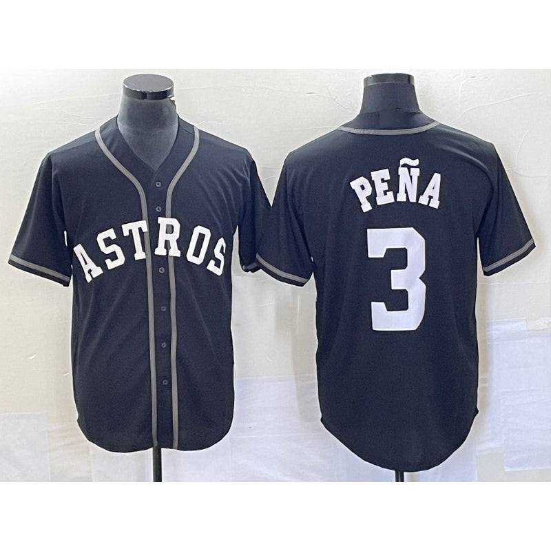 Boles Houston Astros #3 Jeremy Pena Black  Cool Base Stitched Jersey