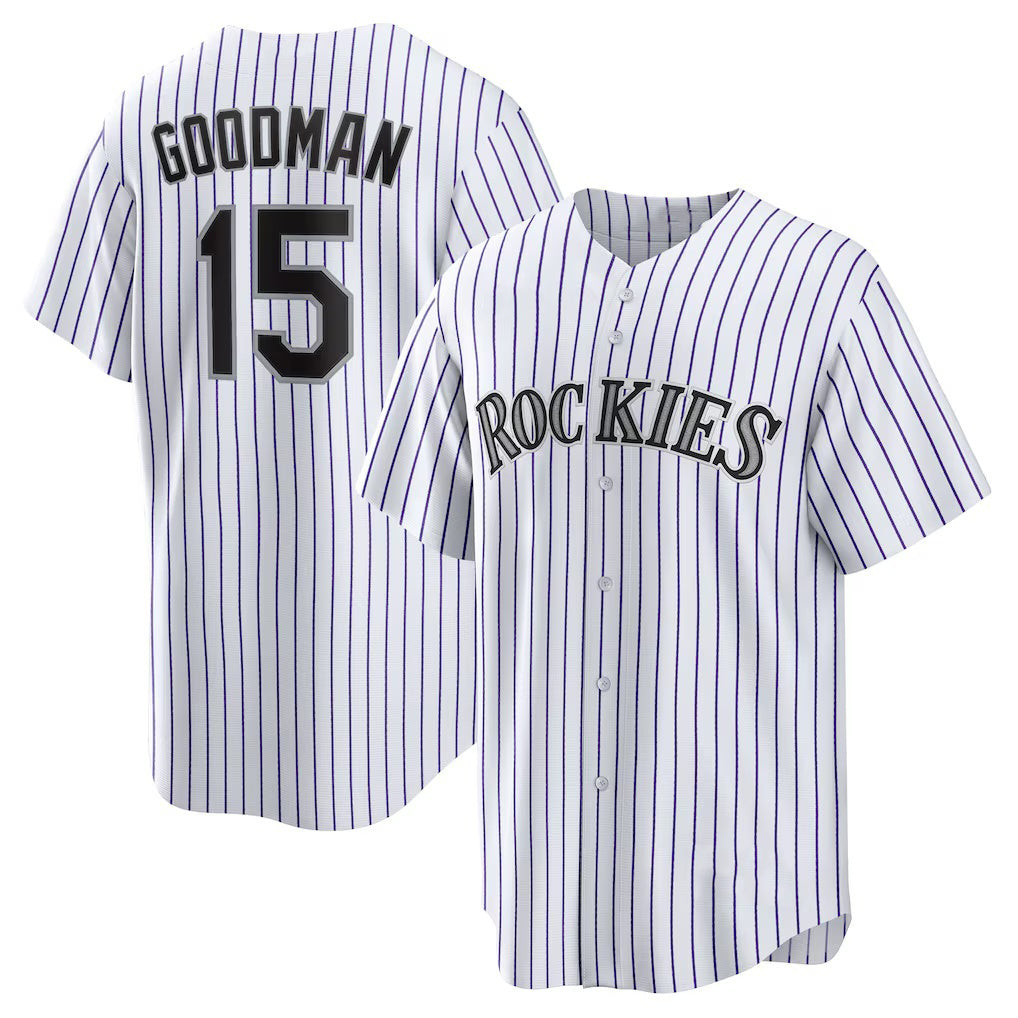 Boles  Colorado Rockies #15 Hunter Goodman White  Home Replica Jersey