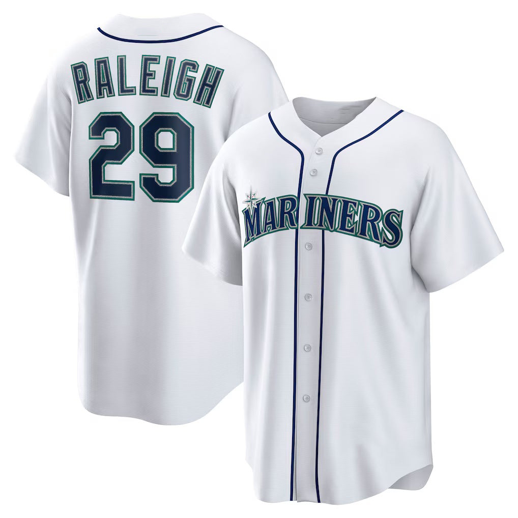 Boles Seattle Mariners #29 Cal Raleigh White  Home Replica Player Jersey