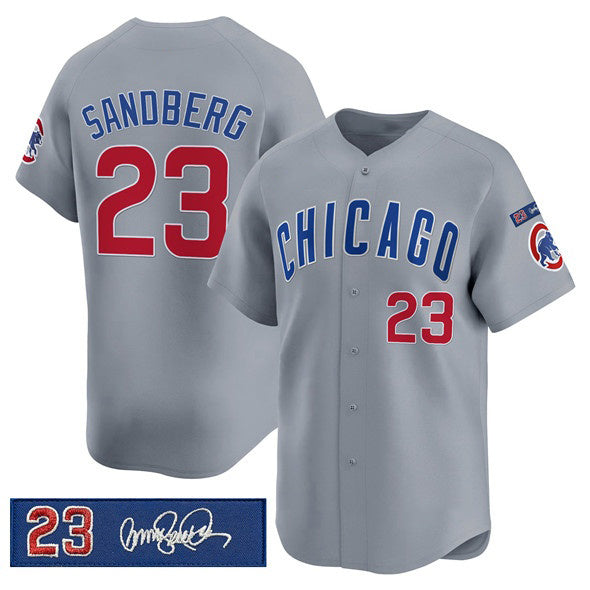 Boles  Chicago Cubs #23 Ryne Sandberg Gray  'Ryne Sandberg Tribute' Vapor Limited V3 Stitched Jersey