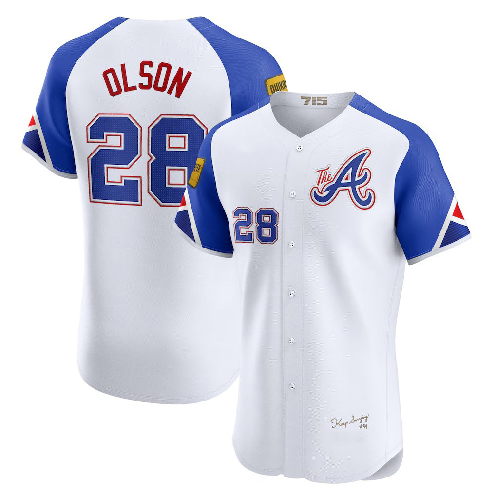 Boles Atlanta Braves #28 Matt Olson White  City Connect Elite Jersey 2