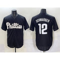 Boles  Philadelphia Phillies #12 Kyle Schwarber Black  Lights Out Limited Stitched Jersey