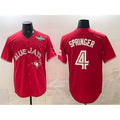 Boles  Toronto Blue Jays #4 George Springer Red  2025 World Series Cool Base Stitched Jersey