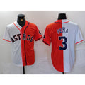 Boles Houston Astros #3 Jeremy Pena White Orange  Split Stitched Jersey