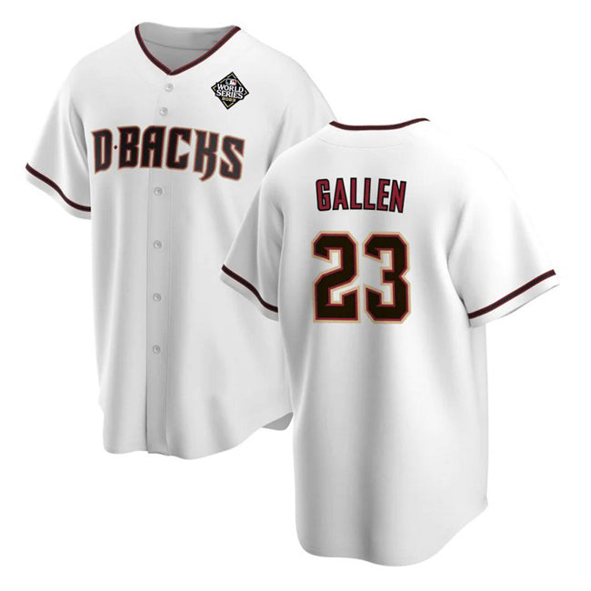 Boles  Arizona Diamondbacks #23 Zac Gallen White  2023 World Series Cool Base Stitched Jersey