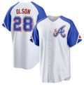 Boles Atlanta Braves #28 Matt Olson White  2023 City Connect Cool Base Stitched Jersey