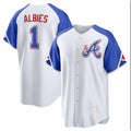 Boles Atlanta Braves #1 Ozzie Albies White  2023 City Connect Cool Base Stitched Jersey