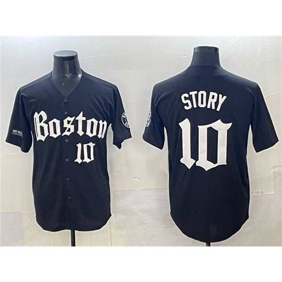 Boles Boston Red Sox #10 Trevor Story Black  Gothic Vapor Limited Stitched Jersey