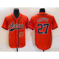 Boles Houston Astros #27 Jose Altuve Number Orange  With Patch Cool Base Stitched Jersey