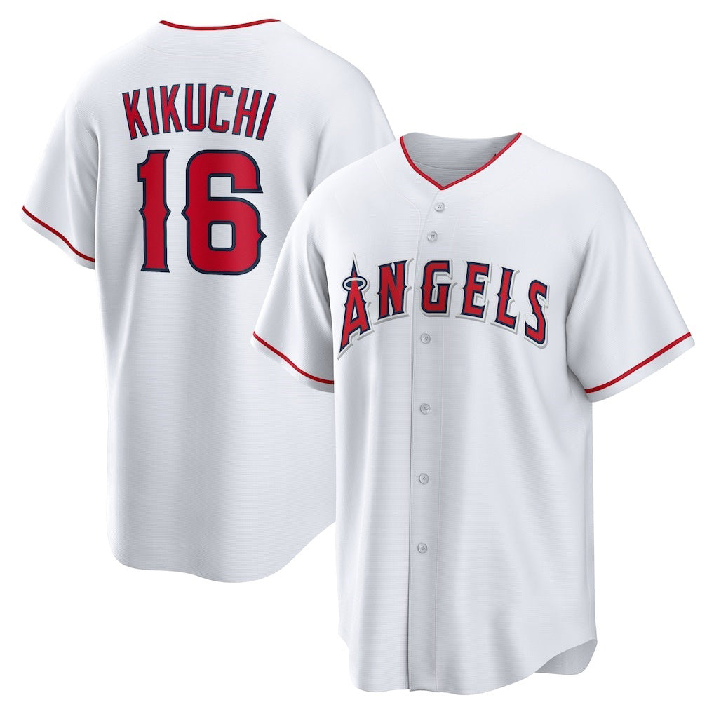 Boles Los Angeles Angels #16 Yusei Kikuchi White  Home Replica Jersey