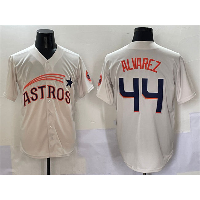 Boles Houston Astros #44 Yordan Alvarez Cream  Throwback Cooperstown Collection Limited Stitched Jersey