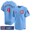 Boles  Chicago Cubs #4 Pete Crow-Armstrong Blue  'Ryne Sandberg Tribute' Vapor Limited V3 Stitched Jersey