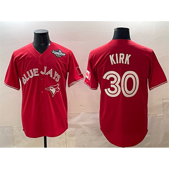 Boles  Toronto Blue Jays #30 Alejandro Kirk Red  2025 World Series Cool Base Stitched Jersey