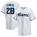Boles  Miami Marlins #28 Kyle Stowers White  Home Replica Jersey