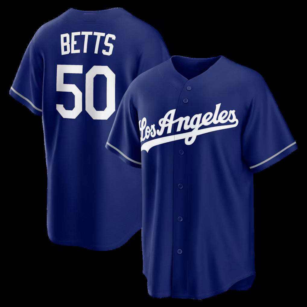 Boles Los Angeles Dodgers #50 Mookie Betts Royal  Alternate Replica Jersey