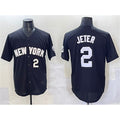 Boles  New York Yankees #2 Derek Jeter Black  Limited Stitched Jersey