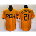 Boles  Pittsburgh Pirates #21 Roberto Clemente Number Gold  2023 City Connect Stitched Jersey