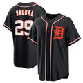 Boles Detroit Tigers #29 Tarik Skubal Black  Out Stitched Jersey